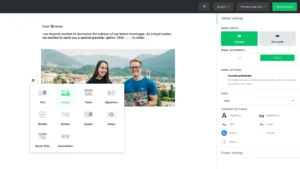 MailerLite's Email editor