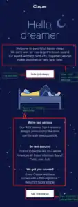 Casper Welcome Email - Mailotrix