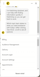 MailChimp Customer Support