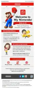 Nitendo Welcome Email - Mailotrix