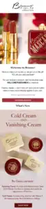 Besame Cosmetics welcome email - mailotrix
