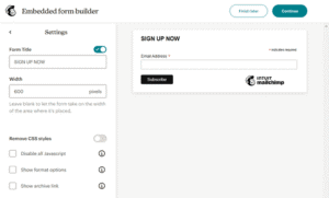 Mailchimp form builder