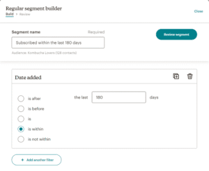 Mailchimp's segmentation feature
