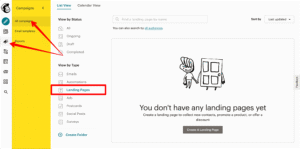 Mailchimp landing page button
