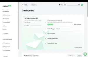 Access dashboard in Mailerlite