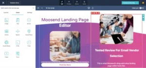 Moosend-landing-page-editor