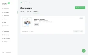 Start a New Campaign in mailerlite