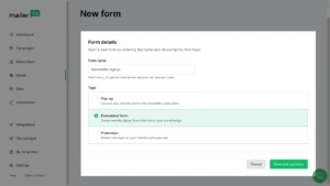 create Forms in mailerlite